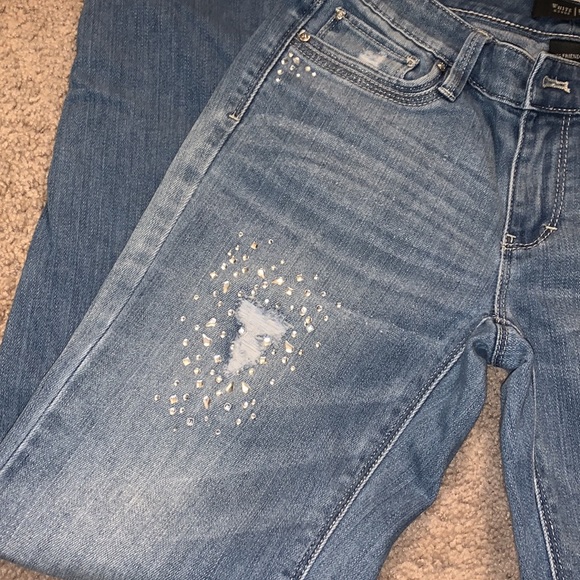 Light Wash Distressed‎ Embellished Girlfriend Jean Excellent Condition - Picture 5 of 9